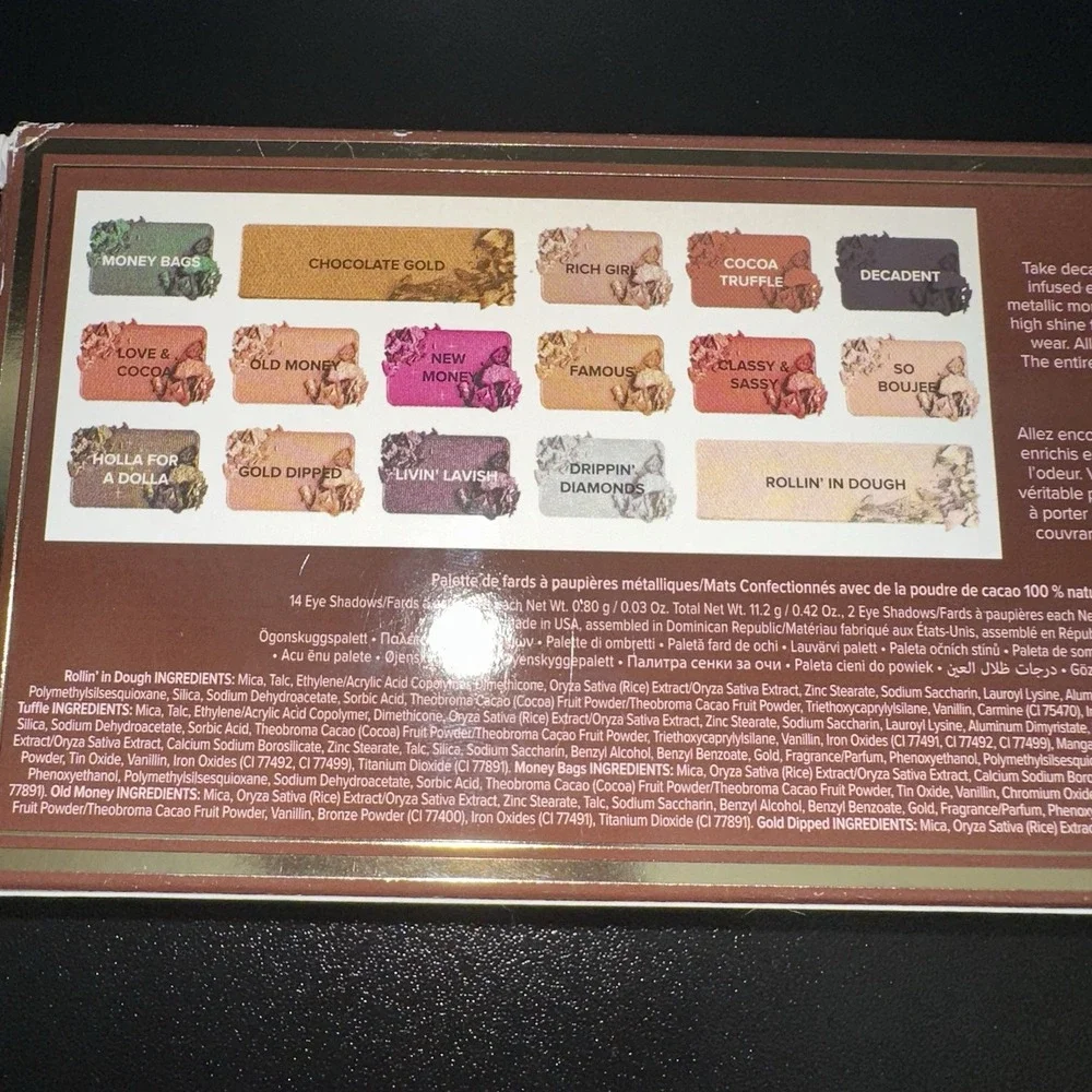 Too Faced Chocolate Gold Metallic & Matte Eyeshadow Palette Discontinued NIB HTF
